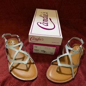 Candies silver sandals, size 10, NWOT